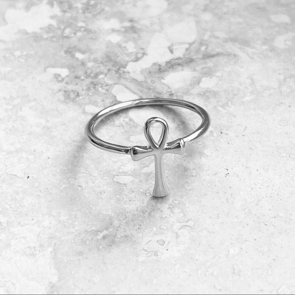 Sterling Silver Ankh Ring, Cross Ring, Silver Ring - image 4
